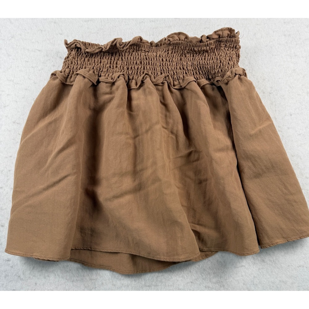 Blu Pepper Brown Smocked Ruffle Flowy Skort CR1695-B Medium - Picture 2 of 9